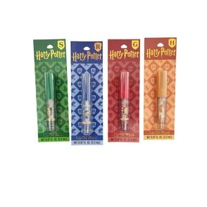 Harry Potter Lip Oil Wand Set 4 Pack Hogwarts House Scented Lip Glaze New NIP